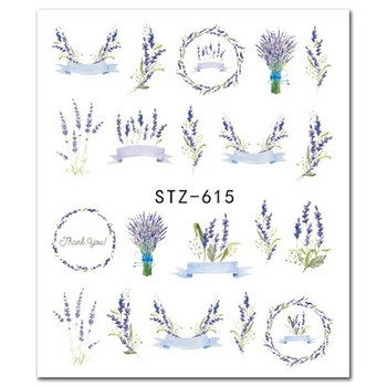 1 stk Nail Stickers Lavendel Blomst Stickers til Negle Vand Overførsel Decals DIY Foråret Nail Art Dekoration til Kvinder Manicure
