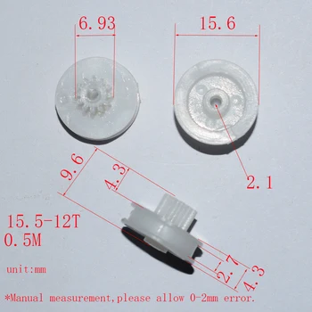 10/100pcs yuanmbm 12teeth 15.5 mm i diameter, hul 2mm Dobbelt skive gear/DIY-Toy Tilbehør/teknologi-modellen dele/rc/