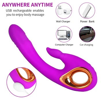 10Speed Rabbit Vibrator Varme Dual Vibration G Spot Vagina, Klitoris Stimulator Massageapparat Voksen Sex Legetøj Til Kvinder Håndsex