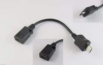 10stk USB-2.0-Mini-5-Pin hun Til Micro 5 Pin han-Adapter, datakabel Converter 13,5 cm