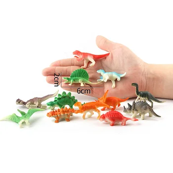 12 dyr dukke mini-dinosaur model DIY mini byggesten, der er samling uddannelse zoo rekvisitter, fødselsdag, gave, legetøj til børn