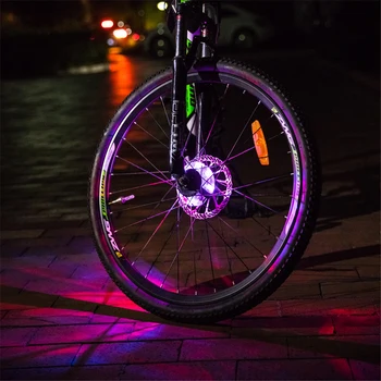 18 LED Farverige Cykel Lys Cykling Talte Hjul Lampe Cykel Tilbehør Børn i Balance Bil Lampe USB-Opladning, Vandtæt