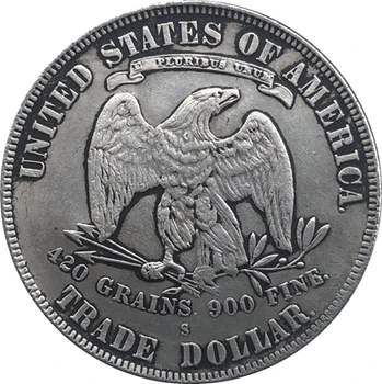 1875-S Handel Dollar MØNT KOPI