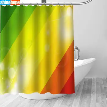 1PC Farve Baggrund badeforhæng til Badeværelse Polyester badeforhæng Udskrivning Gardin Tegnefilm badeforhæng