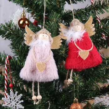 1PC Nye År Christmas Angel Dukker Søde Xmas Tree Ornament Jul Hjem Dekoration Dukke Vedhæng Kid Gave