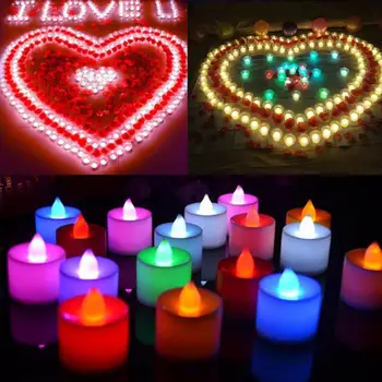 1stk Kreative LED Candle Multifarvet Lampe Simulering Farve Flamme Te Lys Hjem Bryllup Fødselsdag Dekoration Drop Shipping