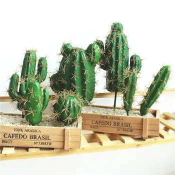 1STK kunstige tropiske kaktus plante grønne simulering plante dekoration butiksvindue tabel tilbehør bryllup hjem kontor indretning