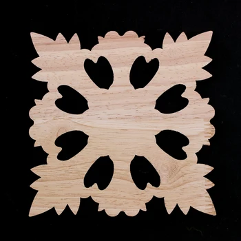1X Gummi Træ, Udskåret Blomster Decal Håndværk Implantatet Applique Møbler, Indretning, DIY #B:15*15cm