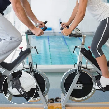 2 Par Bike Pedal Stropper Justerbar Længde Universal Pedal Stropper til Spinning Motion Cykle Hjem eller i Fitnesscenter