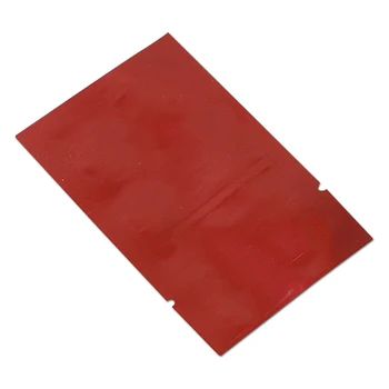 200pcs Red Åben Top Vakuum Varme Forsegles Prøve Emballage Pose til Slik Og Pulver Opbevaring Mylar Folie Fladskærms Poser Rive Hak