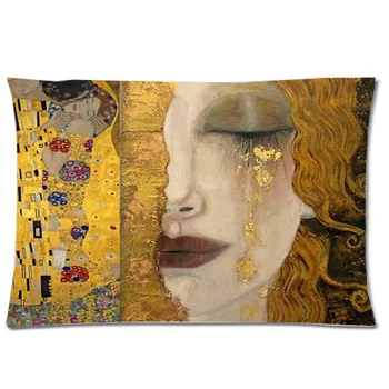 2016 Nye Ankomst Rektangel Gustav Klimts maleri Baggrund Dekorative Pudebetræk Brugerdefinerede Pude Tilfælde Dække 20