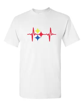 2019 Nyeste Bomuld Cool Design, 3D-t-Shirts Steelers Hjerte Slå Brugerdefineret Herre T-Shirt Tee Fitness T-Shirts