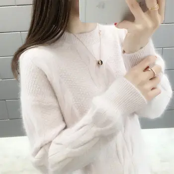 2020 nye sweater kvindelige studerende koreanske version af løs vinter pullover udenrigs-style strikket Joker slank bunden shirt tidevandet