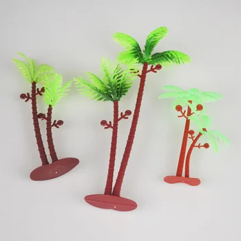 20PCS Mini Coconut Tree Kage Udsmykning Simuleret Coconut Tree Desktop Ornament Beach Scene Kage Dekoration Coconut Tree Mode