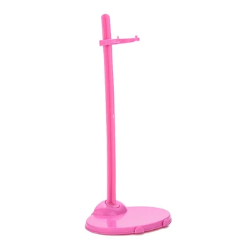 21,5 cm Dukker Stå Displayet Holder Til Plast Bøjler Stå Dukke Kjole Tøj, Tilbehør Pink Transparant