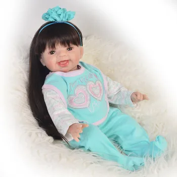 22 Tommer Baby Genfødt 55cm Dukke Bebes Genfødt Realistisk Baby Doll For Piger silikone doll genfødt piger legetøj NPK dukker gave