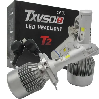 2X lys 55W 4600LM H4 Chipy LED-lys Bil LED lys stråle COB lampe forlygte pære forlygter uden ballast 6000 K