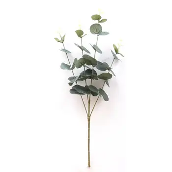 3/5/10stk Kunstige Blade, Grene Simulering Plante Eukalyptus Stor Enkelt Hjem Buket G Grøn Plast Falske Penge Indretning B8Y4