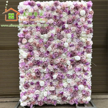 3D Kunstig Rose FlowerWall Panel DIY Blomst Løbere til Bryllup Baggrund eller Tabel Centerpieces Dekoration