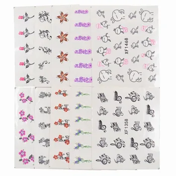 50 Ark Blandede Stilarter DIY Decals Negle Kunst Vand Overførsel Printing Stickers Til Negle Salon