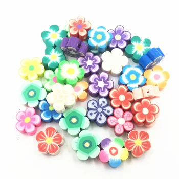 50stk Spacer Perler, Blandet Farverige Blomster Polymer Ler Dekoration Mode Smykker DIY Gør Resultaterne 11mm