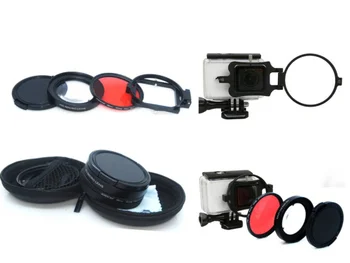 58mm HD Close-Up Makro Linse Filter 16X Forstørrelse+Rødt Filter til xiaomi yi 2 4k 4K+ Sport kamera tilbehør
