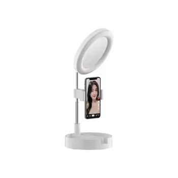 6 Tommer Dæmpbar LED Selfie Ring Lys med Stå 50cm USB-Lampe Fotografering Ringlight for Telefonen Studio på Skrivebordet Fold Bærbare
