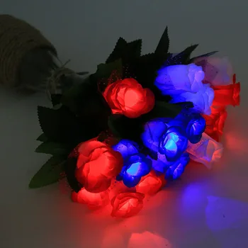 600pcs 28,5 cm LED Romantisk Steg Blomst Lys Op I Den Mørke Bryllup Fest Dekoration Store Gaver Til Kæreste ZA4971
