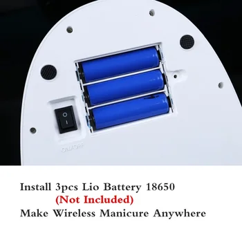 60W UV 3Plus UV-LED Nail Dryer for Negle Helbrede Alle Gel Lampe Tørrer Neglelak med Bunden i 30'erne/60'erne/90'erne Timer Lio Batteri Valg