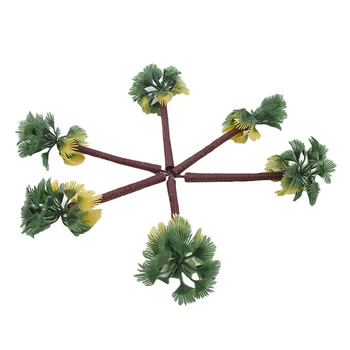 6stk/sæt Layout Regnskov Plast Palm Tree Diorama Natur Model Kunstig Palme Blade Med Høj Kvalitet