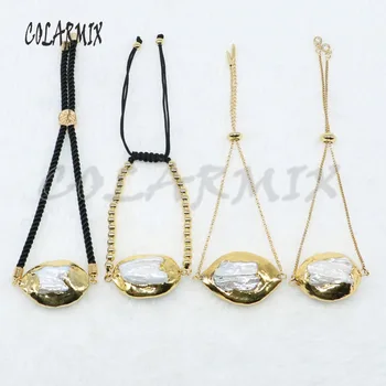 8 Stykker mix form oval Guld farve perler armbånd naturlige perler armbånd, kæde, armbånd, mode gave til lady 4895