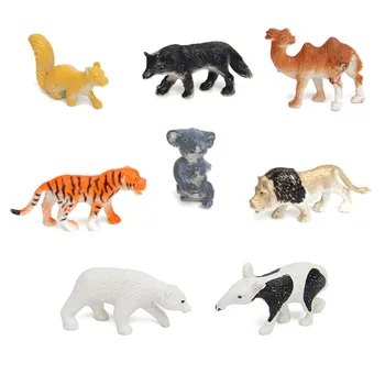 8stk/set Plast Zoo Animal Figur Tiger, Løve Børn Toy Mini Vilde Dyr, Action Figurer Sæt Figurer, Dyr, Legetøj, Gaver til Børn