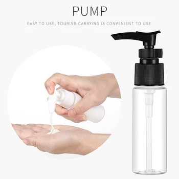 9 Stk Sort Bærbare Rejse Plast Spray Genopfyldning Gennemsigtig Tom Sub Flaske-Sæt Kosmetik Lotion Klare Beholder Shampoo