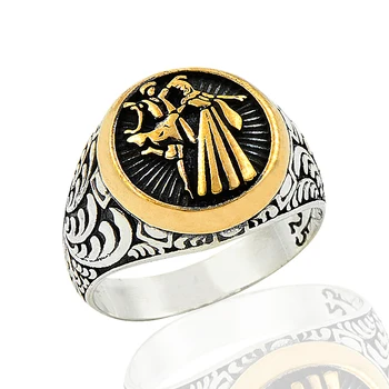 925 Sølv Circasian Mand og Kvinde Trykt Traditionelle Ring