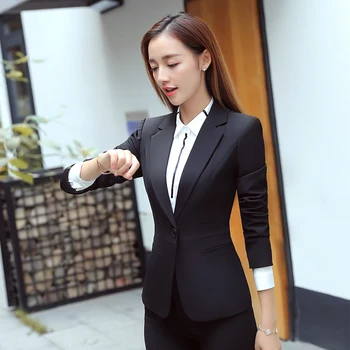 ACRMRAC Kvinders dragter Nye stil og farve sort Slank jakke, bukser, Business-OL Formelle Bukser Passer