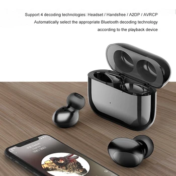 AIR3 Bluetooth Headset, I-Øret-Bas, Stereo med Opladning Bin Bluetooth-Version 5.0 Transportabel Dual Kalder Business Wireless Headset