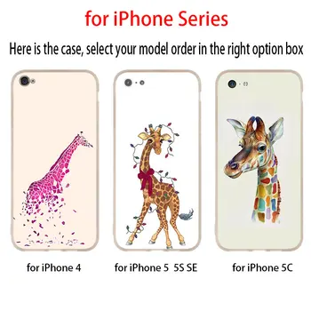 Akvarel Giraf Maleri style Silikone Soft Cover Case TIL iPhone 11 12 Pro X XS Antal XR Til iphone 8 7 6 Plus 5 5s SE 2020