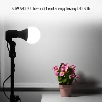 Andoer 30W E27 Energi-besparende LED Pære Lampe 5500K Blød Hvid Dagslys til Foto-Video-Studio Hjem Kommerciel Belysning Pære Lampe