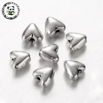 Antikke Tibetansk sølv perler, sølv forgyldt hjerte form smykker, bly og nikkel fri, ca 6mm