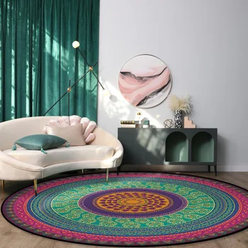 Arabisk Mandala Mønster Kunst, Kultur Mønster Tæpper og Tæpper til Hjemmet stuen Rundt Tæppe til Børn Værelser, Non-slip