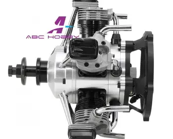 ASP FS400AR Fire Takts 5 Cylinder Glød Motor med Lyddæmper Twin-Cylinder for RC Fly 65cc Prop18X8 RPM1800-8000