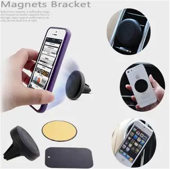 Auto Bil Holder Mini-udluftningsventil Outlet Mount Magnet Magnetiske Telefon Mobil Holder Universal med detaljer pakke