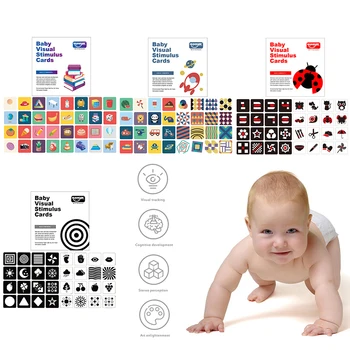 Baby Visuel Stimulation Uddannelse Tidlige Uddannelse Kort, Farve, Form Dyrs Kognitive Toy Sort Hvid Kort Baby Montessori Toy Gave
