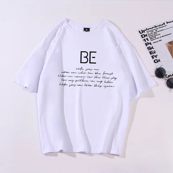 Bangtan Drenge At Være T-Shirt Sommer Nye Koreanske Kpop Bomuld Toppe Mænd Kvinder Unisex Casual Streetwear Overdimensionerede Par T-Shirts Tøj