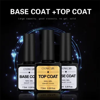 Base-og Top Coat Gel Neglelak og UV-7,5 ml Transparent Soak Off Primer Gel Polish Gel Lak Manicure Søm Kunst