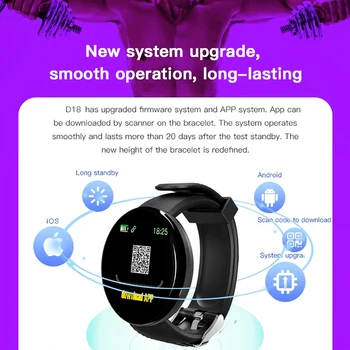 Bluetooth Kvinder Smart Ur D18 Puls, Blodtryk Overvåge Fitness Tracker Helbred, Menneske-Armbånd Smartwatch Android, Ios