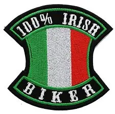Brugerdefineret IRSKE RYTTER broderet PATCH Lavere pris biker broderi patches brugerdefinerede billige broderi patches til salg