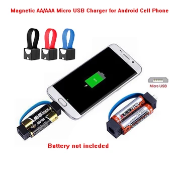 Bærbare Magnetiske AA/AAA-Batteri-Micro-USB-Nødsituation Oplader til din Android-Telefon