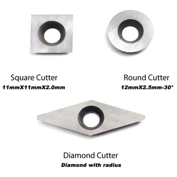 Carbide Trædrejning Værktøj (3 delt Sæt) Omfatter Diamant Form, Runde og Firkantede drejeværktøjer med Komfort Håndtag