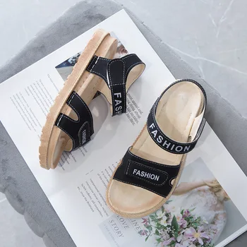 CINESSD PU Chaussure Femme Platform Sandaler Med Hæle Flade Sko Kvinder Sandaler 2020 Sommer Sko Kvinde Sandale Femme Hook og Loop